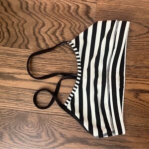 Black and White Striped Bikini Top